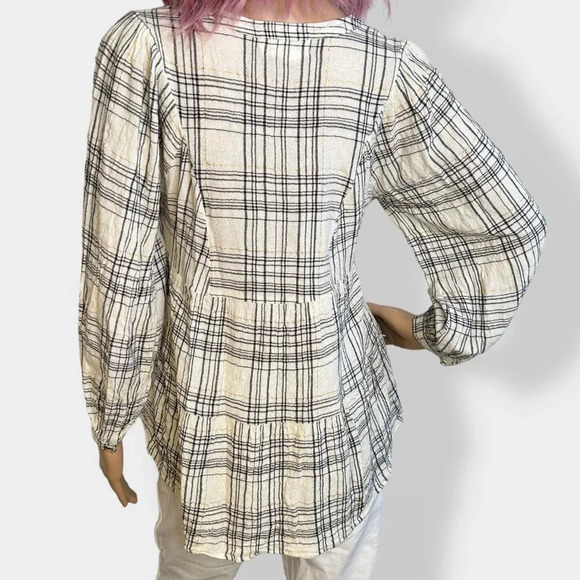 Anthropologie Darlene Plaid Peasant Blouse - Picture 4 of 7